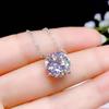 Silver 925 Original 5 Carat Diamond Test Past D Color Moissanite Pendant Necklace Classic Brilliant Cut Gemstone 4 Prong Chain