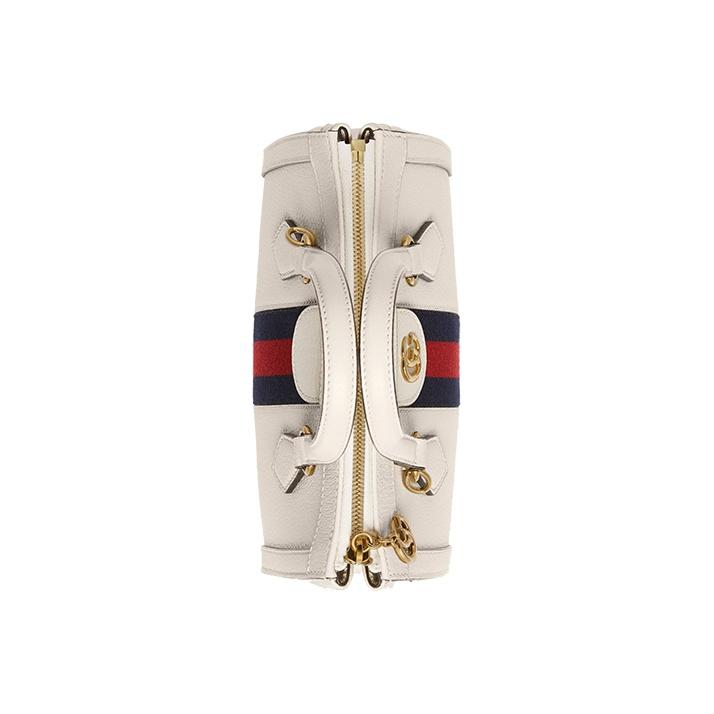 Gucci Ophidia Gold Logo Stripe Webbing Leather Tote Bag Women tote bags White 547551DJ2DG8454