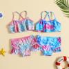 Girls' Fish Scale Print Bikini Swimsuit