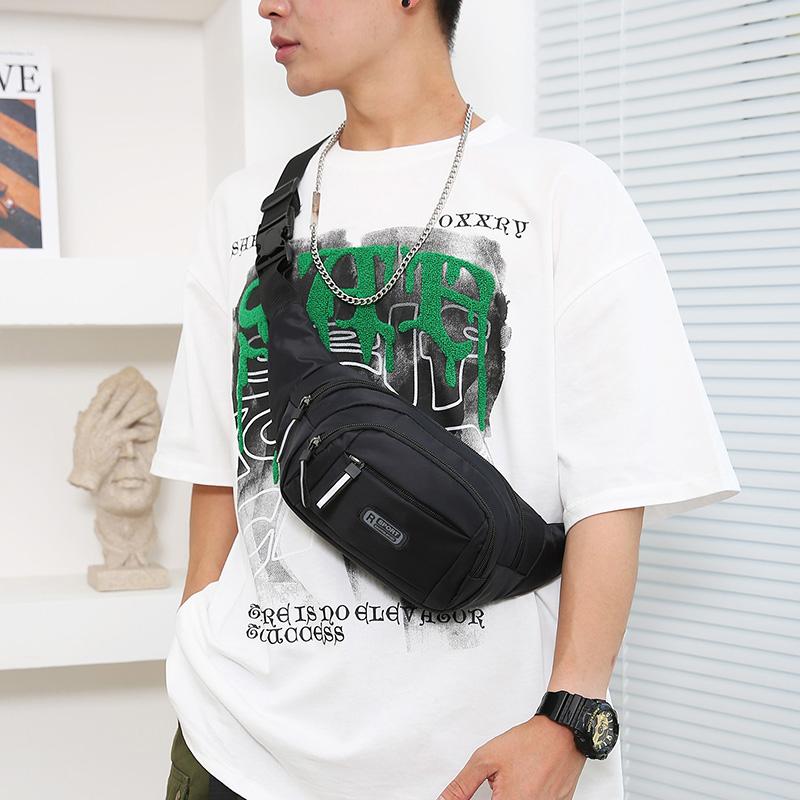 Men Nylon Fanny Waist Packs Unisex Fit Waistpack Mobile Sports Outdoor Running Anti Theft Ultra Thin Invisible Waist Bag