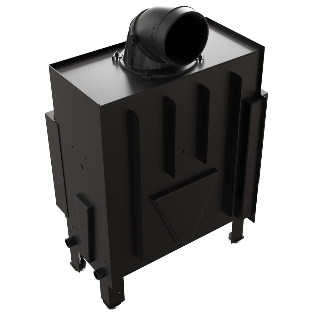 KRATKI FLOKI S Left 8 kW Ø160 Black Corner Fireplace Insert Set for Fitting