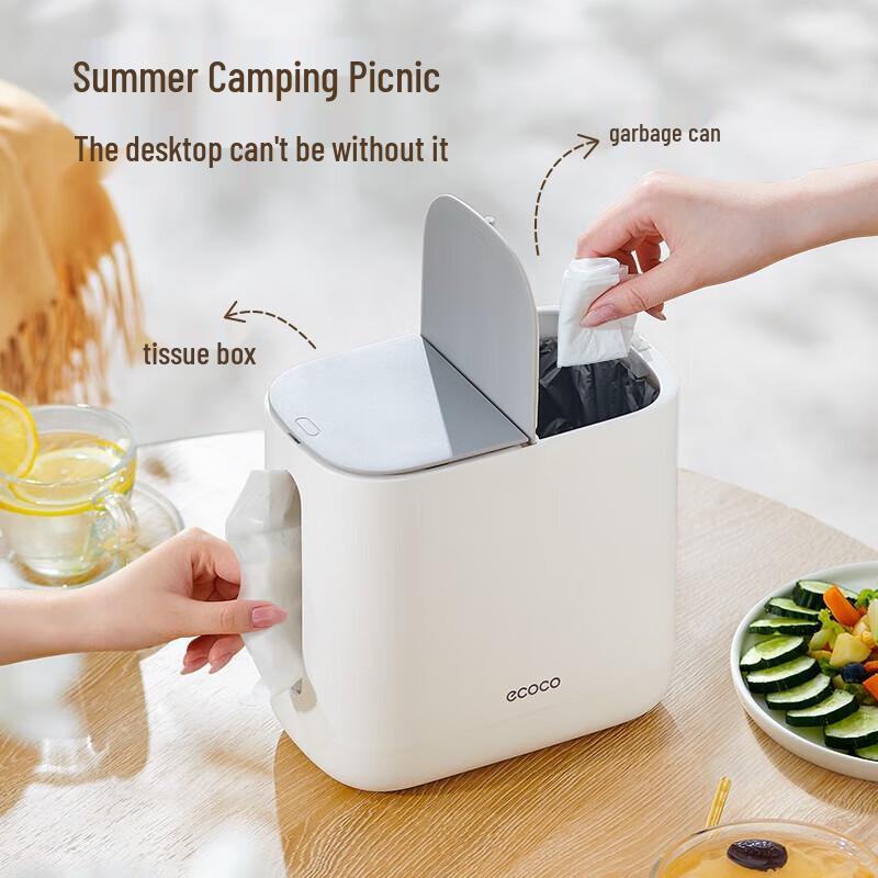 ecoco Multi-purpose Desktop Tissue Box with Mini Trash Can