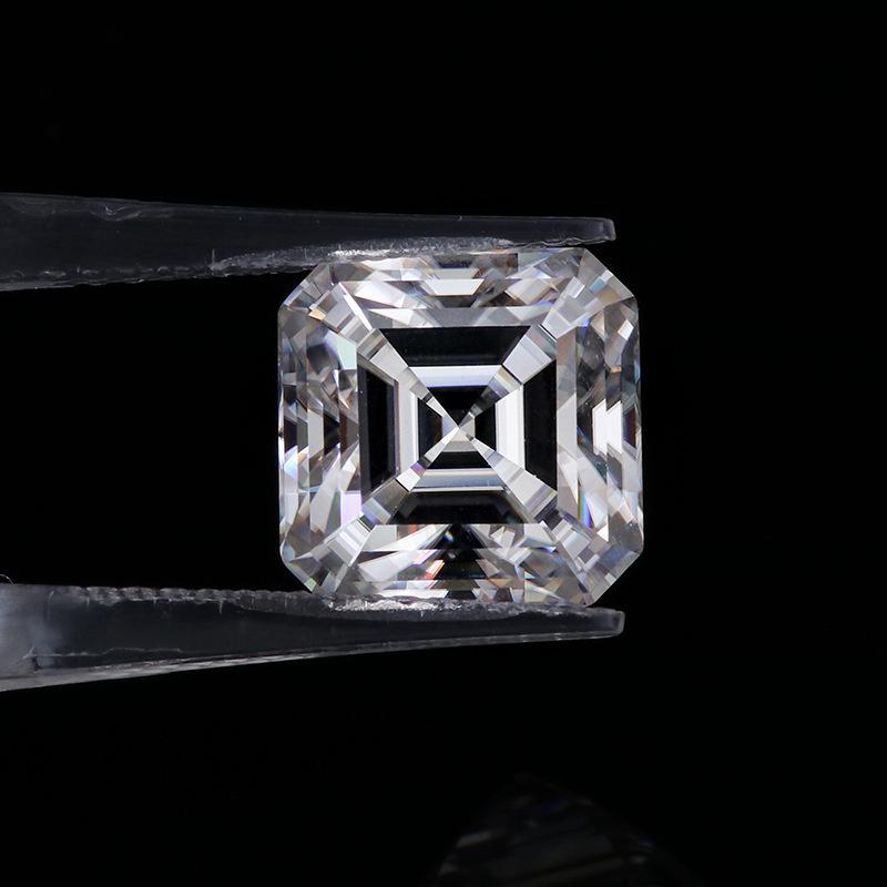 Cellacity White Short Square Aschi Mosanite 0.5 Cct-7.0 CT-D Color Laboratory Grown Diamond GRA Certificate