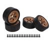 4Pcs RC Cars Wheel Plastic Whees and Tire Replacement for ARRMA 1 7 1 8 RC Professional Sports Car Brown