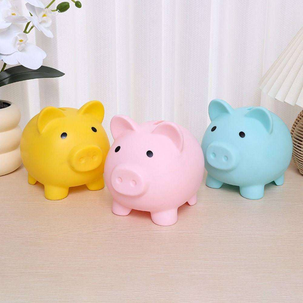 Cartoon Pig Piggy Money Saving Box Enough-capacity Piggy Desktop Ornaments  Home Decor