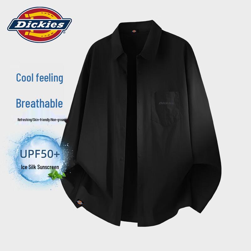 Мужская охлаждающая рабочая рубашка Dickies с длинным рукавом, защита от солнца