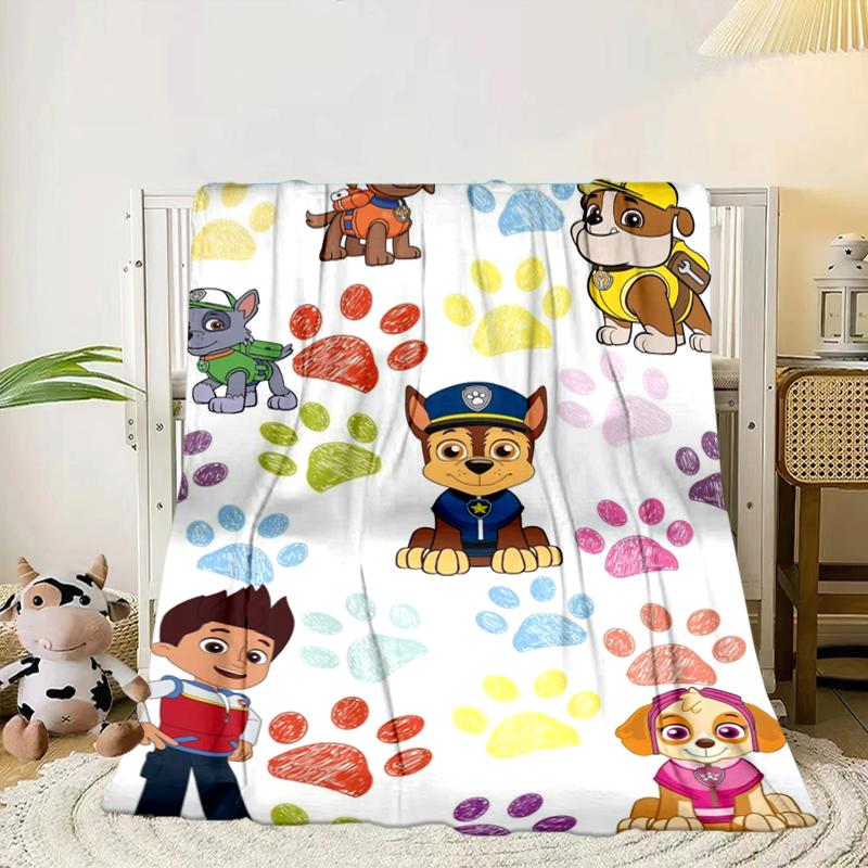 Dog Paw Adventure Blanket Flannel Blanket for bed, sofa, Camping, Hiking, Picnic Essentials, gift for family Fan gifts
