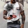 T-shirt Men's 3D Printing Ink Painting Women's Pattern Summer Men's Women Fashion Casual Comfort Oversized Crew Neck T-shirt Top