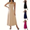 Women's Dress Sleeveless Slim Temperament Elegant Sexy Tie Solid Color Dresses