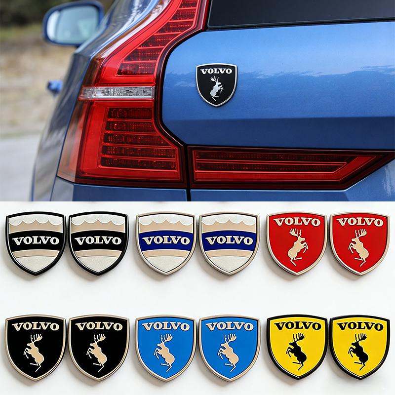 2 шт. Значок-щит с логотипом лося Volvo, 3D металлическая наклейка для всех багажников и крыльев автомобилей - Аксессуары для стайлинга и декора автомобиля
