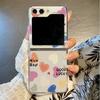 Love Heart Print Clear Folding Phone Case For Samsung Galaxy Z Flip 7 6 5 4 3 Hard Transparent Cover For Samsung Z Flip7 Flip6