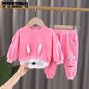 Весенний костюм для девочек, детский весенне-осенний модный детский спортивный комплект из двух предметов