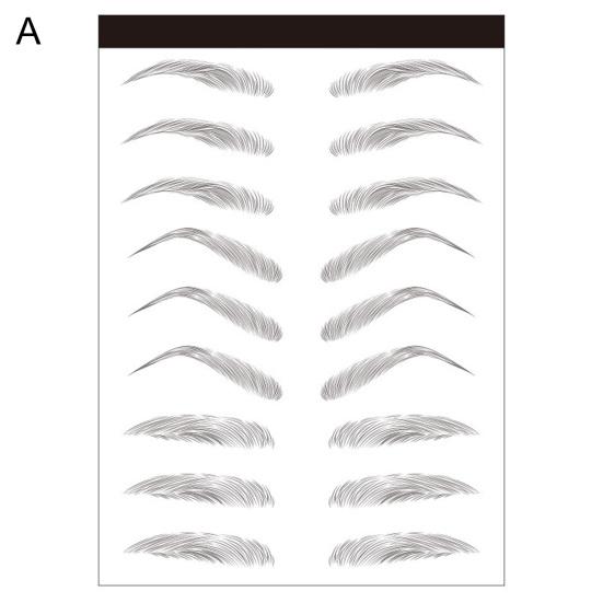 1 лист наклеек для бровей, различные формы, эффект 3D на водной основе, полуперманентные, в форме арки, водостойкие, как волоски, переводные наклейки для бровей