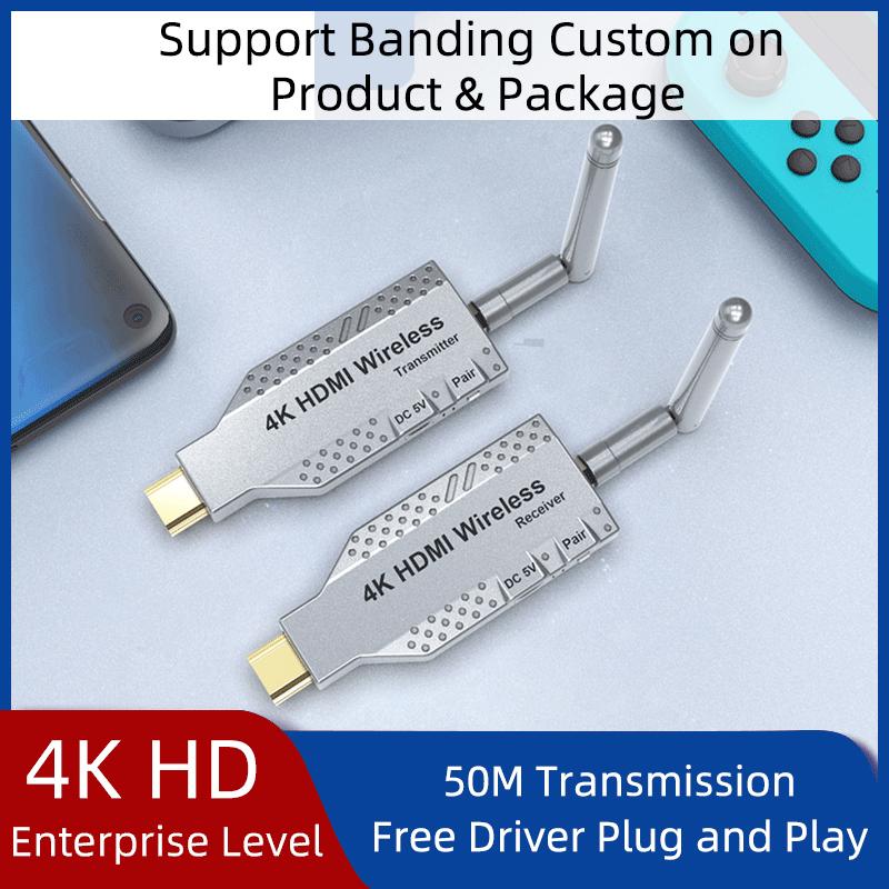 50M 4k Беспроводной Видеопередатчик Приемник HDMI-совместимый Удлинитель ТВ Стикер Зеркалирование Экрана Адаптер Переключатель DVD ПК на ТВ Проектор