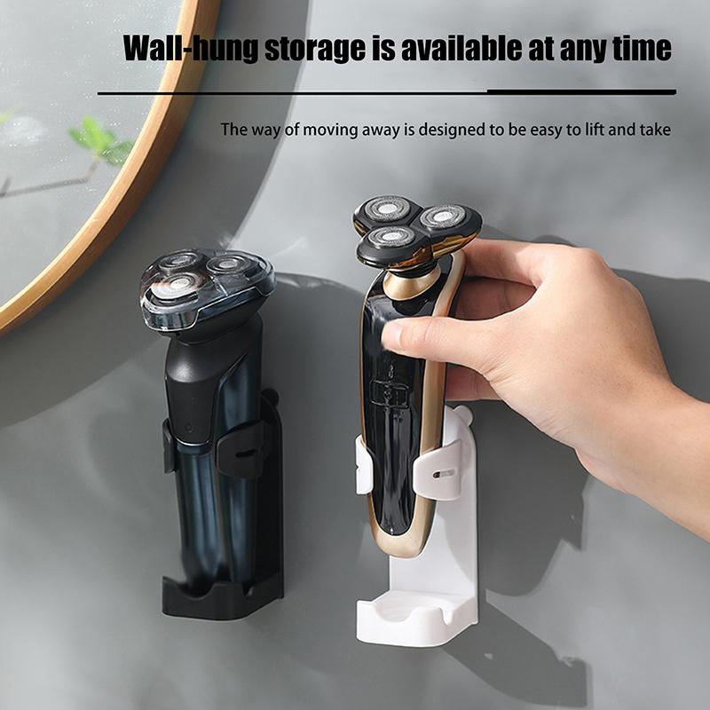 Пластиковая настенная подставка для бритвы, самоклеящаяся, без перфорации, держатель для бритвы, экономящий место, регулируемый держатель для электрической зубной щетки