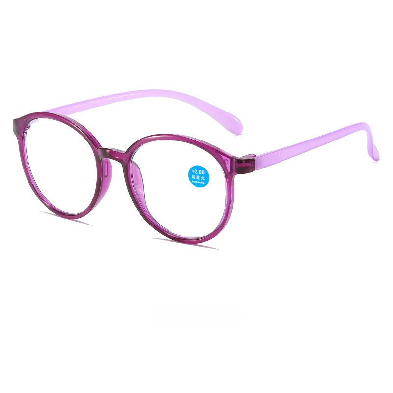 Round Reading Glasses Women Men'S Fashion Blue Light Blocking Farsighted Eyeglasses Hyperopia Prescription Glasses +1.0 To +4.0