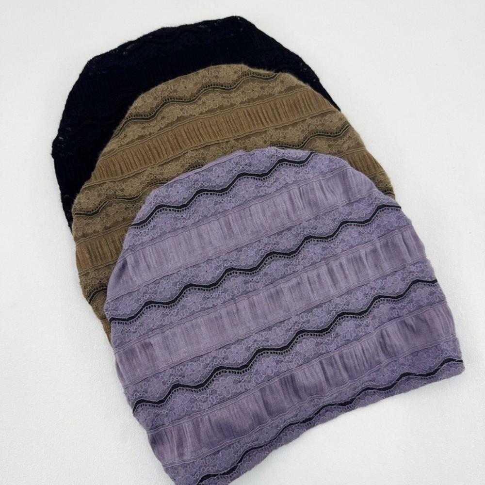 Elastic Head Wraps Hat Embroidery Cancer Chemo Hat Soft Flower Lace Turban Caps Women