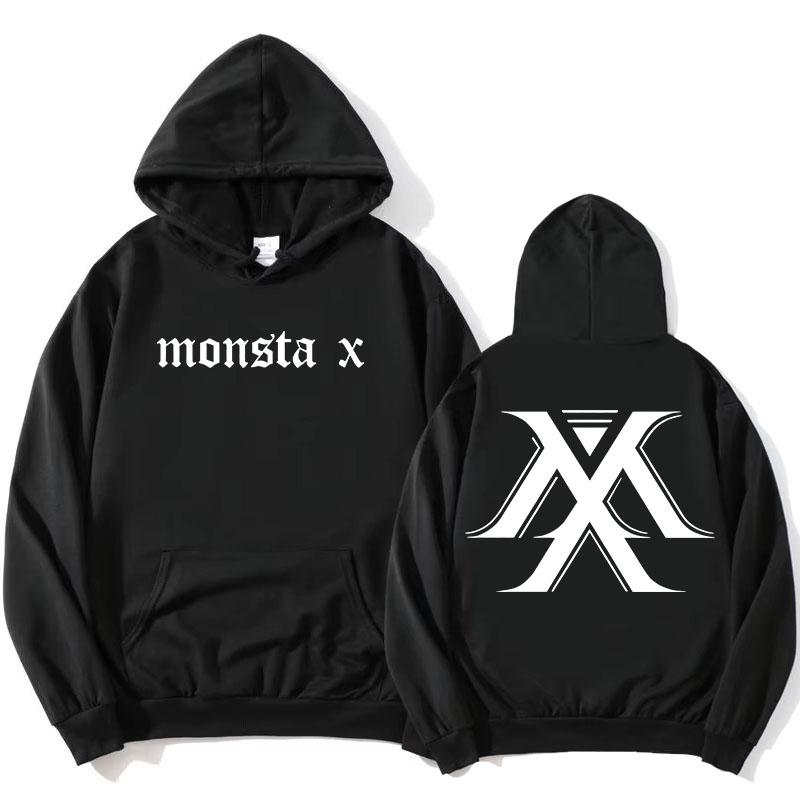 MONSTAX Корейская мужская группа Модные худи 2025 EP The X С графическим принтом Толстовки с длинным рукавом Осенние женские пуловеры Унисекс