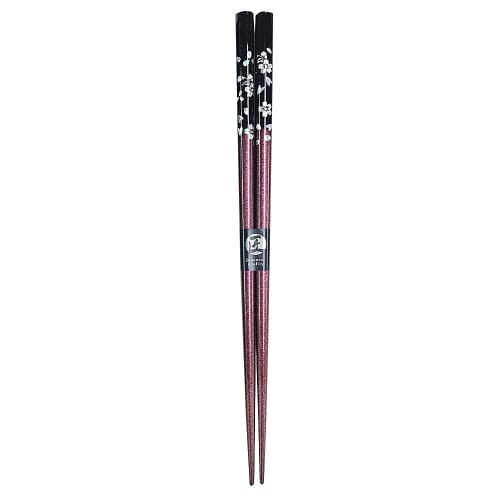 Silver Cherry Blossom Chopsticks, Purple, with Paulownia Wood Design Box and Gift Wrapping. Perfect as a gift for Grandma, Grandmother, or Grandmother