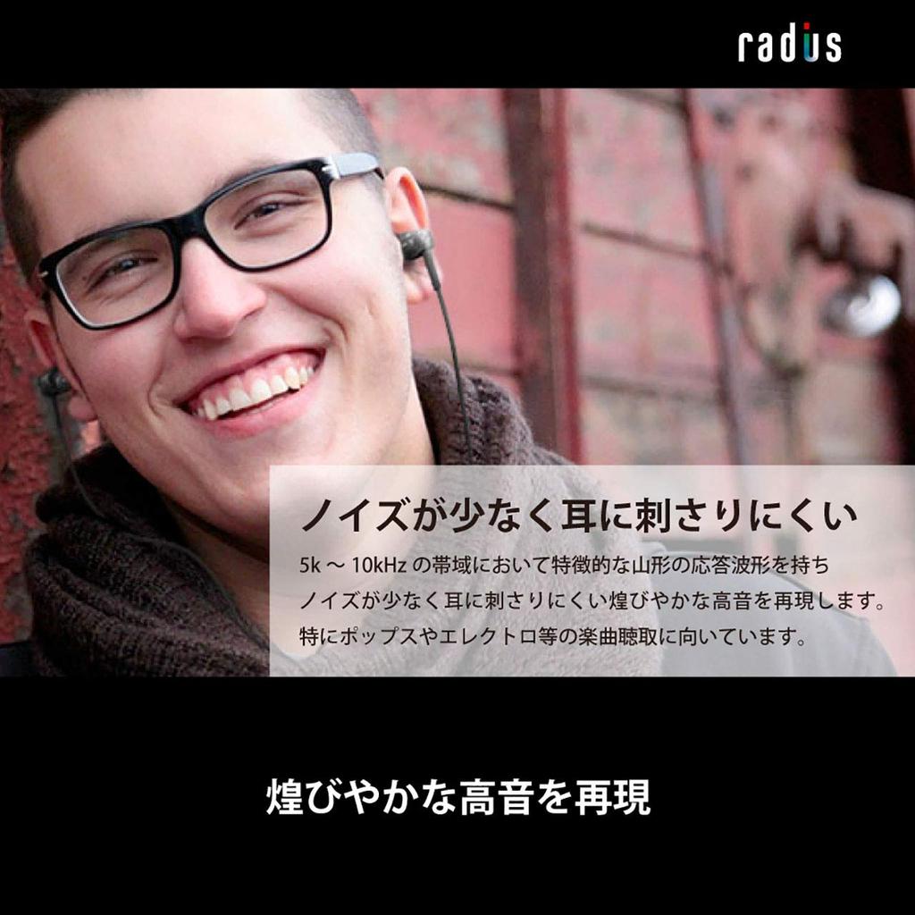 RADIUS Проводные наушники канального типа серии NeEXTRA, совместимые с Radius, с драйвером структуры FLW HP-NX20 Наушники высокого разрешения Высокое разрешение