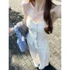 Pure Desire Style Suit Niche Style Pleated Tube Top Vest Women's Clothing Summer High Waist White Straight-Leg Pants Casual Pants Two-piece Set