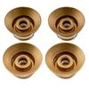 Musiclily Pro Left-Handed Inch-Size Bell Top Hat Knobs for American-Made Les Paul-Style Electric Guitars, Gold (Set of 4)