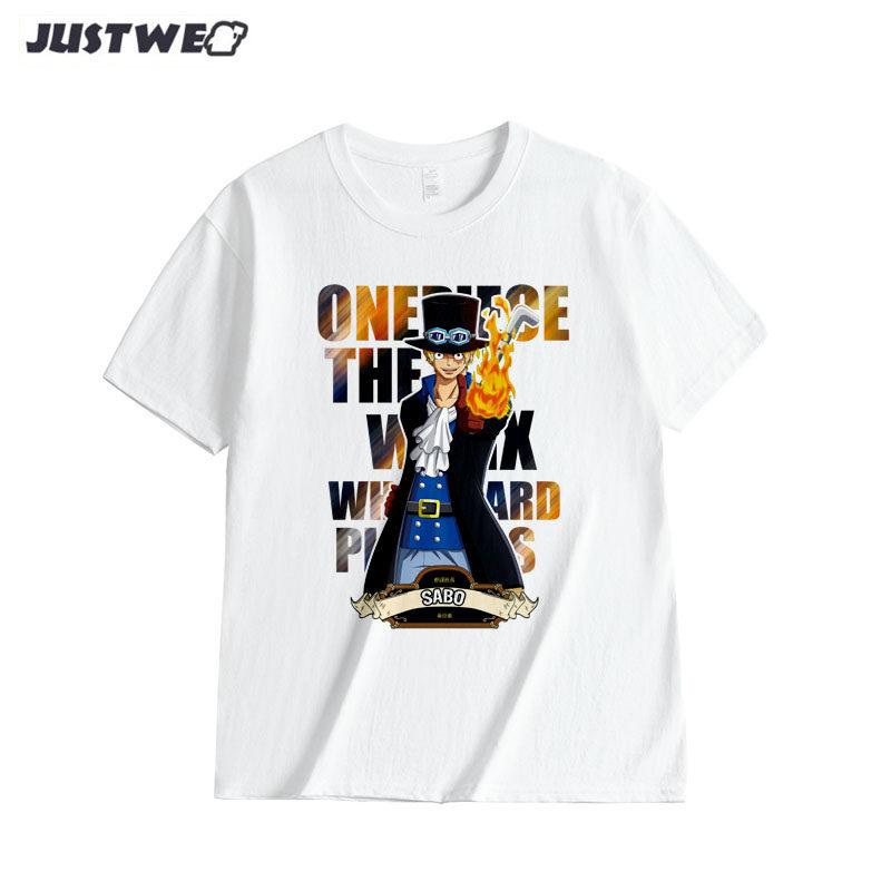 Anime Style One Piece Road Feisuolonuo Pure Cotton Printed Fashionable Unisexs and Womens Clothing New Loose Casual Tshirt