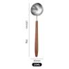 Walnut Wood Handle Measuring Spoons 304 Stainless Steel Ice Cream Scoop Coffee Spoon  Restaurant