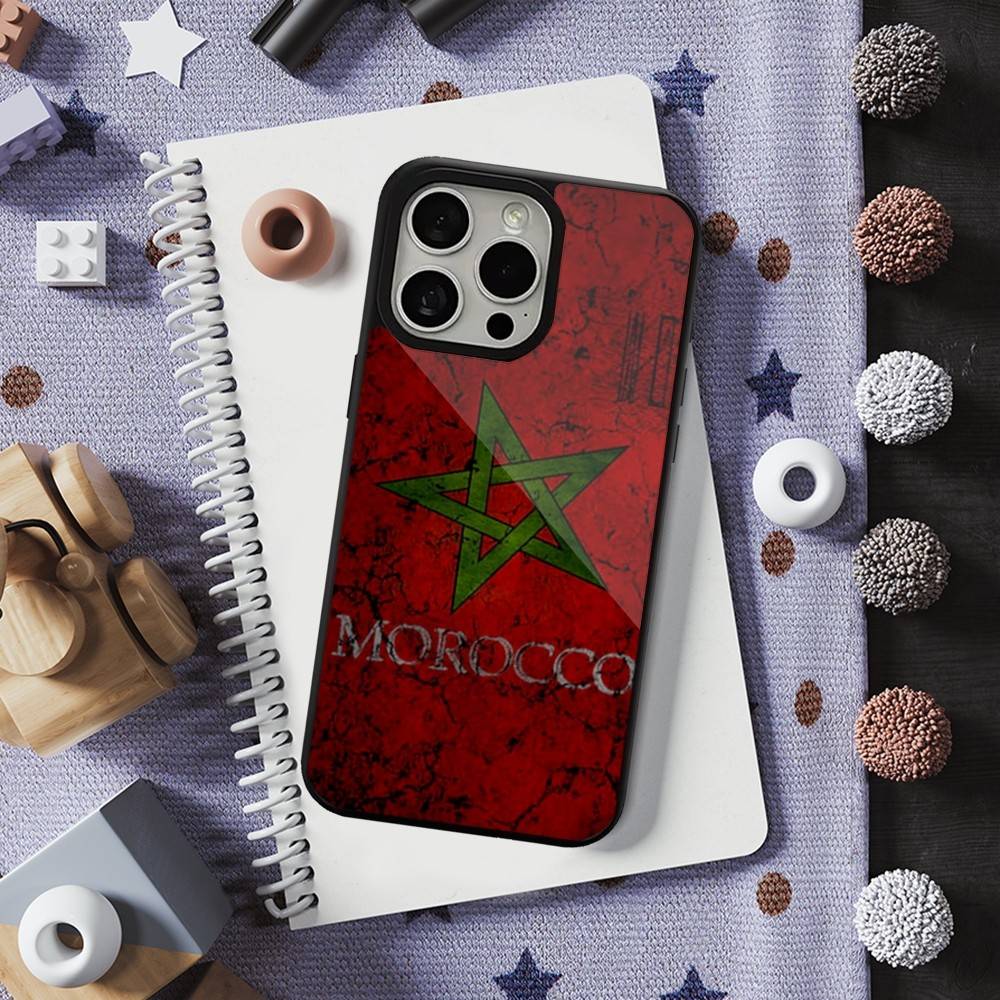 Чехол Flag Art M-Morocco для iPhone Mini, 13, 15, Pro, Max, Для Magsafe, 17, 14, Plus, 12, 11, 16, Магнитная Беспроводная Зарядка