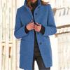 Женское повседневное однотонное пальто на одной пуговице со стойкой воротником, модная верхняя одежда