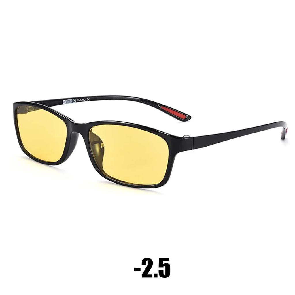 Винтажные женские мужские антибликовые очки для вождения ночного видения с ультралегкой квадратной оправой для очков с близорукостью в стиле ретро до 4,0