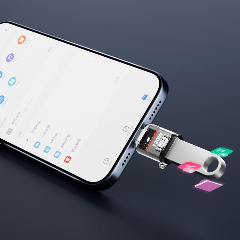 Type-C OTG Адаптер-Конвертер Поддержка 10 Гбит/с Передачи Данных 120 Вт Зарядка USB C Папа на USB 3.2 Мама Адаптер Портативный