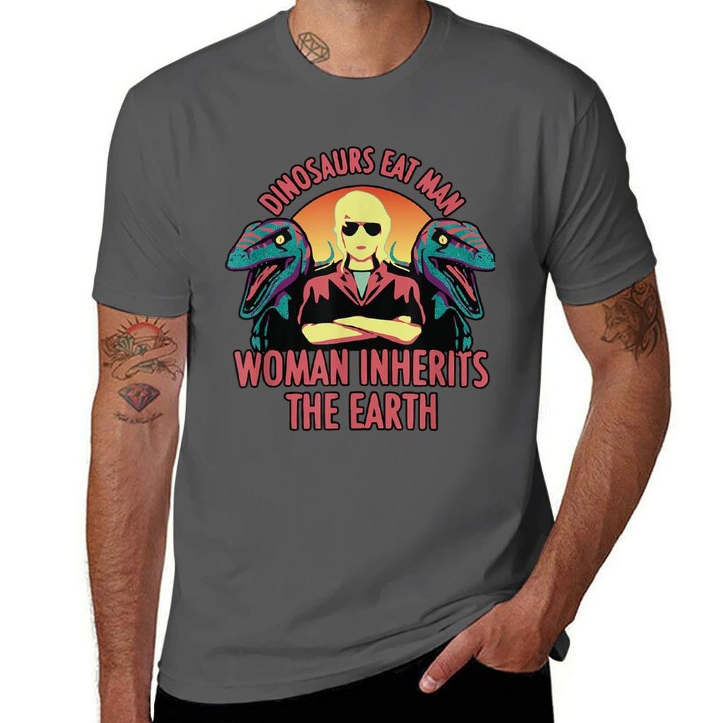 Dinosaurs Eat Unisex Unisex Inherits The Earth Tshirt Active Sports Short Sleeve Cotton Shirt