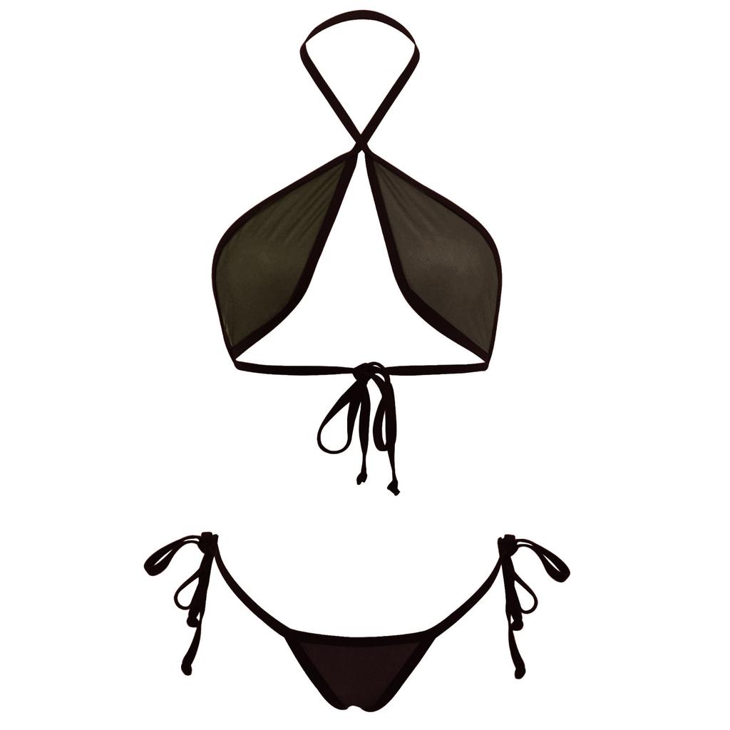 Женское сексуальное бикини из рыболовной сети, прозрачное бикини, тонкие стринги, комплект сексуального нижнего белья