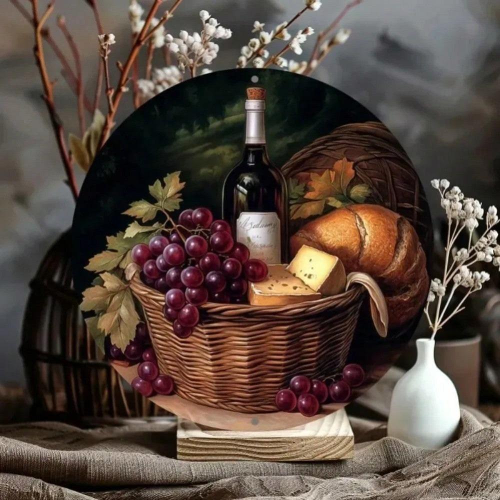 Винтажное металлическое настенное искусство с изображением вина для домашнего бара, кухни, офиса, праздничный подарок