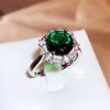 Elegant Green Cubic Zirconia Rings Women Simple and Elegant Wedding Anniversary Party Female RingsTrendy Jewelry