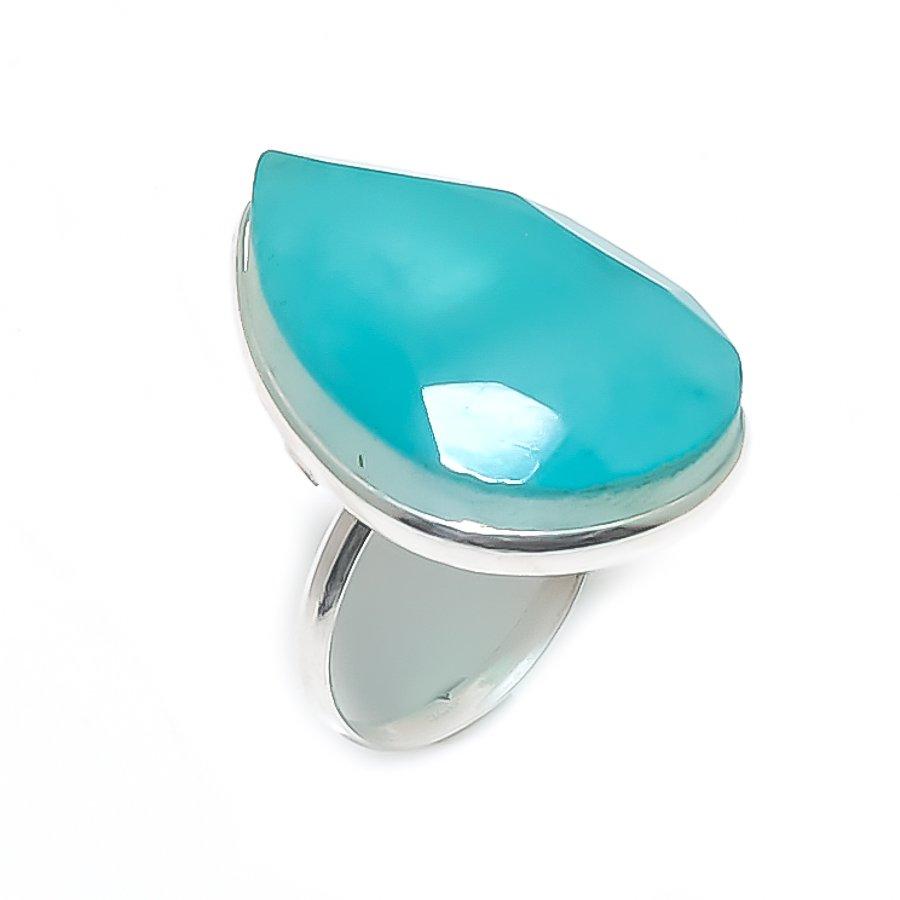 Natural Emerald Gemstone Handmade 925 Sterling Silver Jewelry Ring Size 7 D1v55