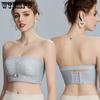 Летний бюстгальтер без бретелек для женщин, невидимая спина, обхват груди и завязки на груди, бюстгальтер больших размеров
