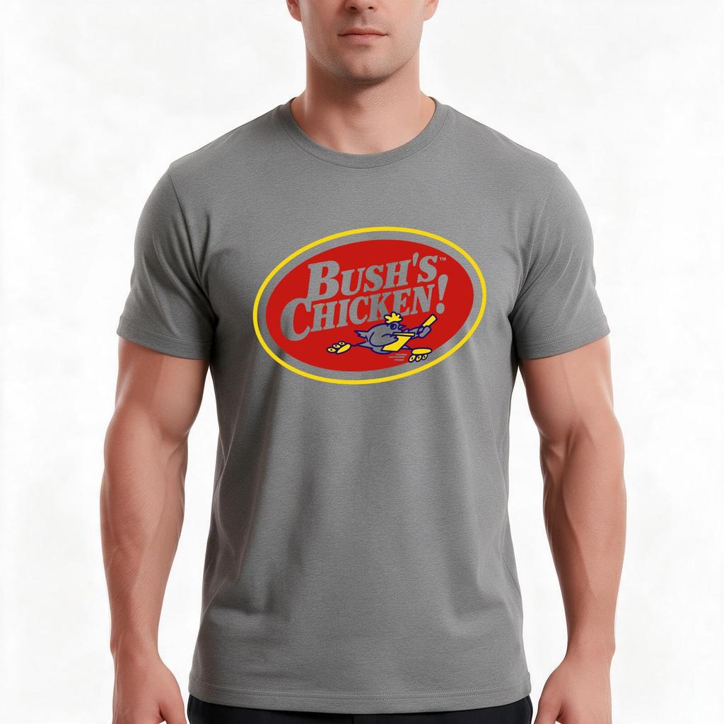 Bushs Chicken TShirt Summer Casual Cotton Tee Oversized Streetwear Tops Vintage Graphic Print Loose Fit Short Sleeve