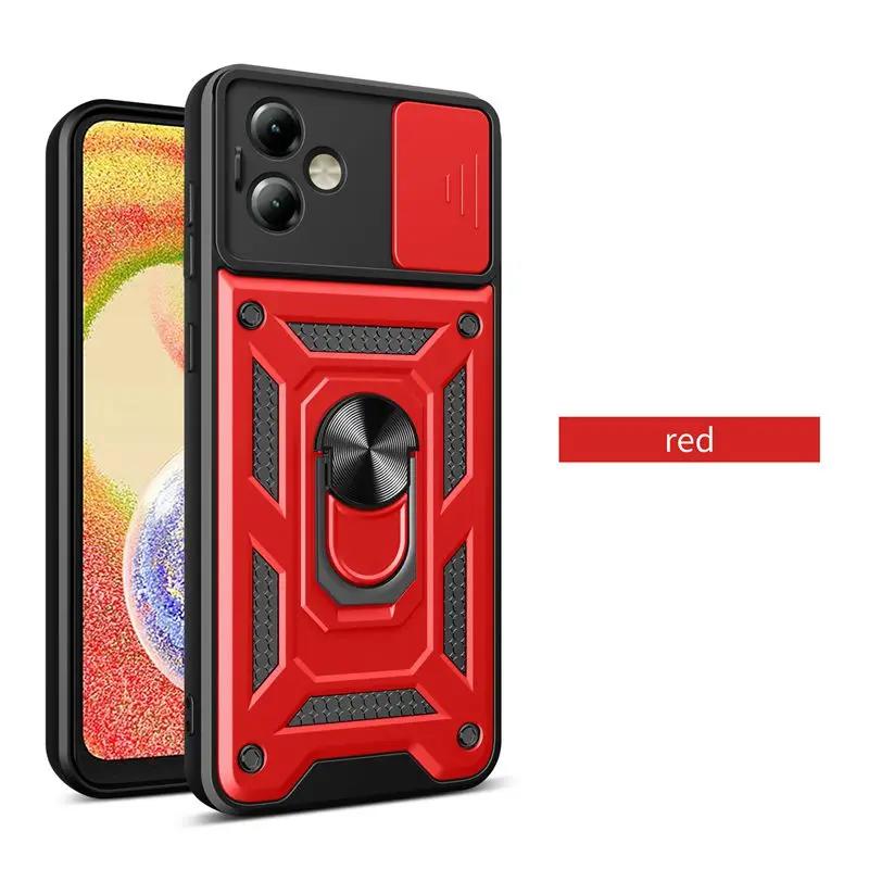 Armor Case For Motorola Moto G14 G54 G73 G53 G23 G52 G22 G32 G62 G200 G100 Cover Lens Protection With Ring Magnetic Holder Coque