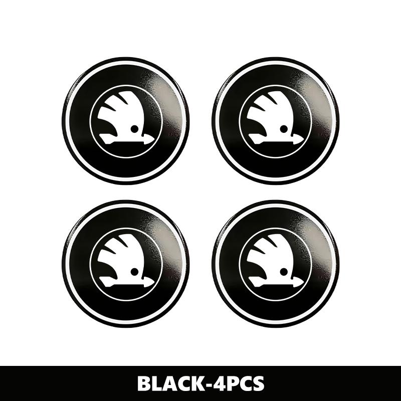PBMN1 For Skoda 4PCS 56mm Car Wheel Tire Hub Center Sticker Badge Accessories Octavia A5 A7 RS Fabia Superb Rapid Karoq