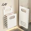 Blanket Holder for Bedroom Wall Mounted Laundry Hamper Breathable Large Capacity Container Foldable Container Space Saving Storage Basket Bathroom