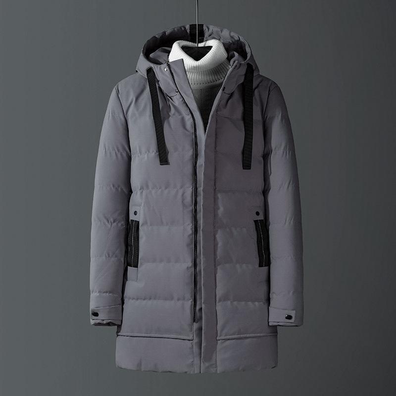New Winter Hooded Thickened Cotton Coat for Men's Mid-length Versatile Cotton Coat Korean Style Trendy Men's Clothing