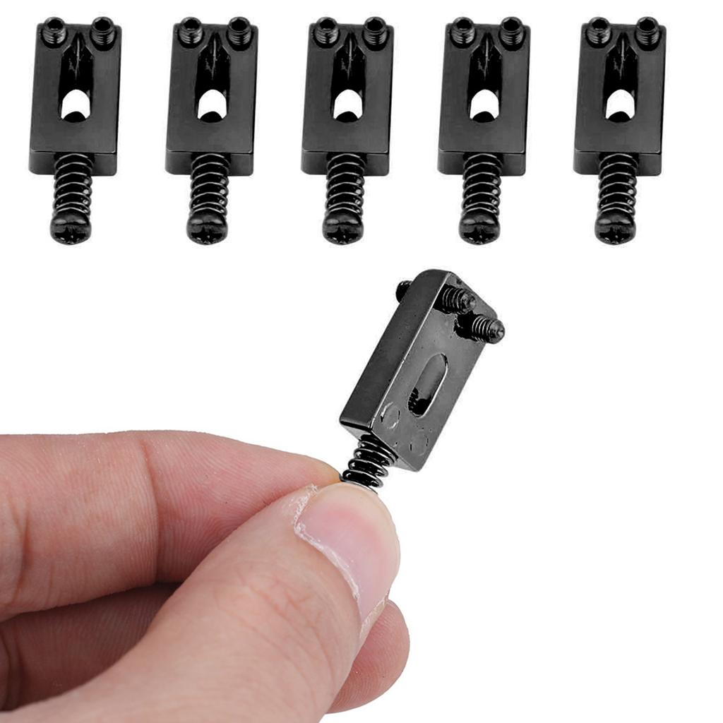 6 шт. металлических седел тремоло для деталей бриджа электрогитары с гаечным ключом(черный)