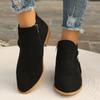 Fashion 2024New Women's Boots Pionted Toe Low Heel Shoes for Women Zip Platform Modern Boots Outdoor Fashion Anti-slip Ankle Women Shoes
