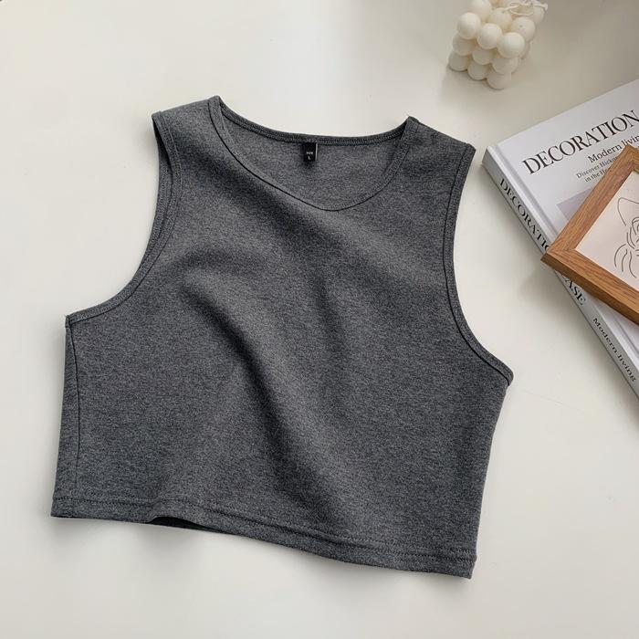 Повседневный топ на бретельках, черный укороченный топ с бретелькой на шее, женские летние майки, однотонный камзол, модный женский укороченный жилет без рукавов