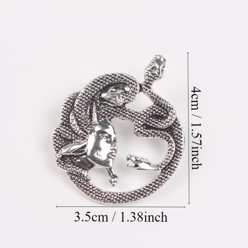 Vintage Medusa Head Brooch Personalized Clothing Pin Versatile Clothing Suit Women'S Accessories