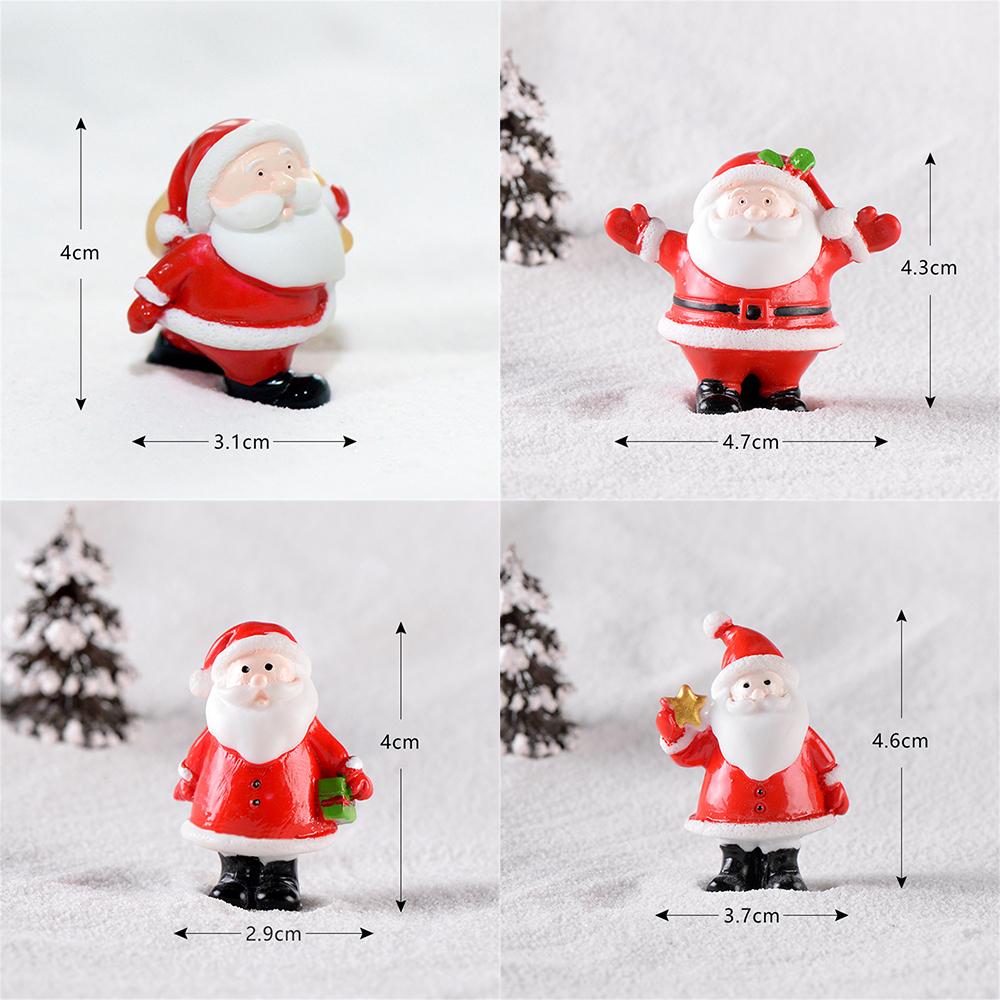 Christmas Resin Miniatures Figurines Santa Claus Snowman Elk Desktop Decor Ornaments Merry Christmas Decorations For Home 2023