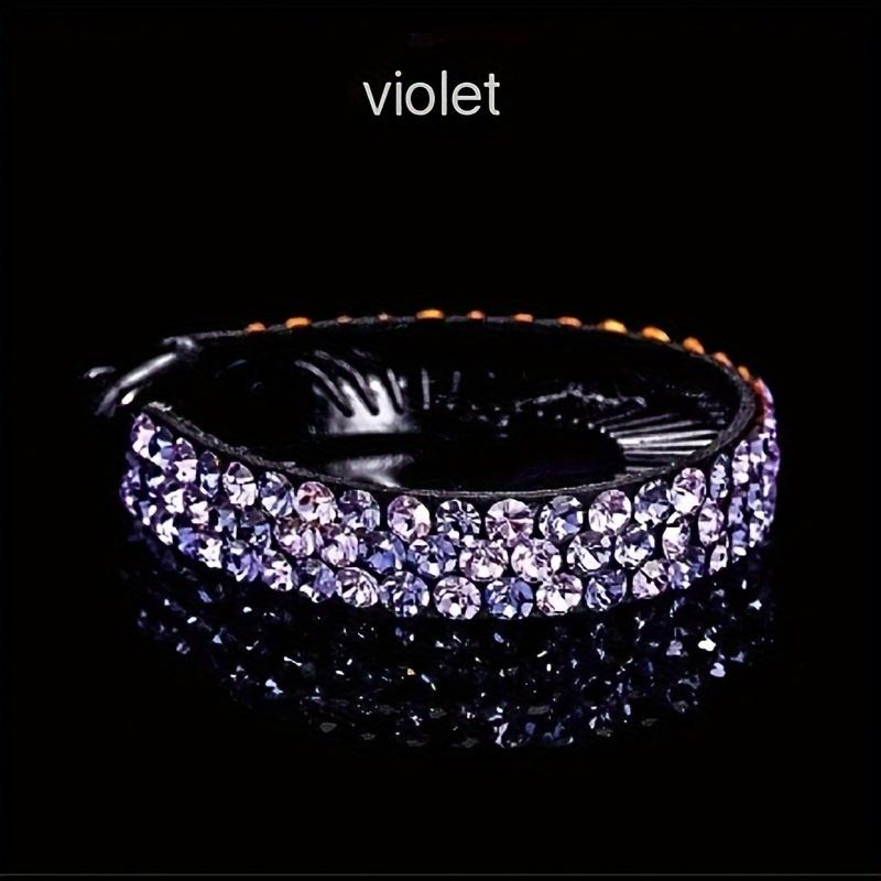 Fashionable Rhinestone Hair Bun Maker Sparkling Crystal Headband Ponytail Holder No-Feather Gem Embellished Twist Clip for Effortless Styling