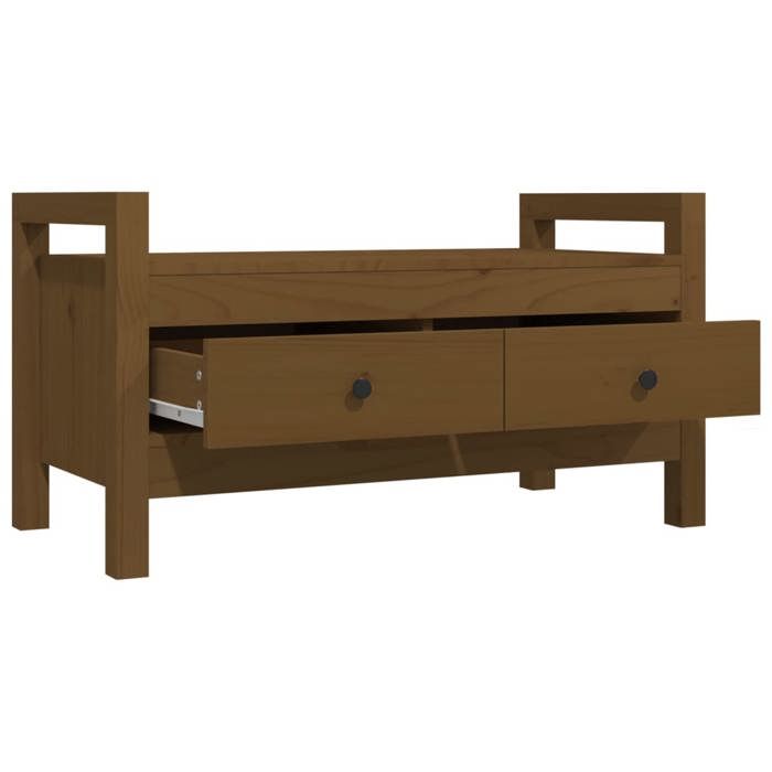 821787 vidaXL Entryway Bench Honey Brown 80x40x43 Cm Solid Pine Wood